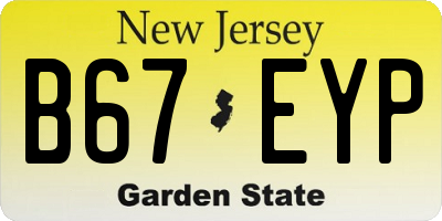NJ license plate B67EYP