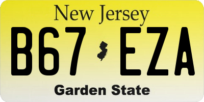 NJ license plate B67EZA