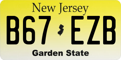 NJ license plate B67EZB