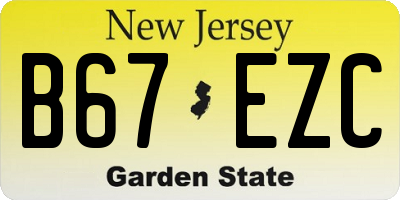 NJ license plate B67EZC