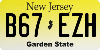 NJ license plate B67EZH