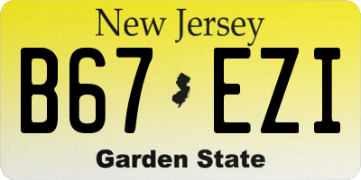 NJ license plate B67EZI