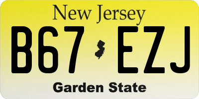 NJ license plate B67EZJ