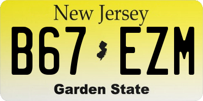 NJ license plate B67EZM