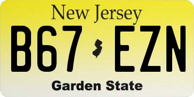 NJ license plate B67EZN