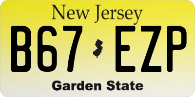 NJ license plate B67EZP