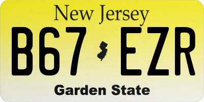 NJ license plate B67EZR