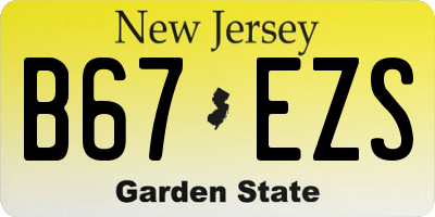 NJ license plate B67EZS