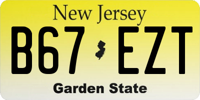 NJ license plate B67EZT