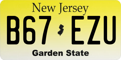 NJ license plate B67EZU