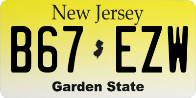 NJ license plate B67EZW