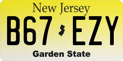 NJ license plate B67EZY