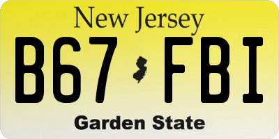 NJ license plate B67FBI
