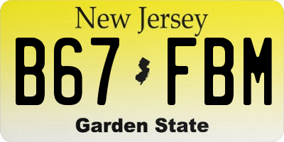 NJ license plate B67FBM