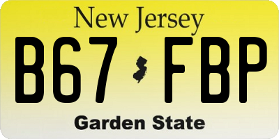 NJ license plate B67FBP