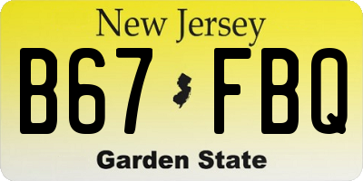 NJ license plate B67FBQ