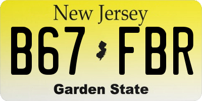 NJ license plate B67FBR