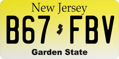 NJ license plate B67FBV