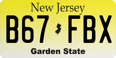 NJ license plate B67FBX