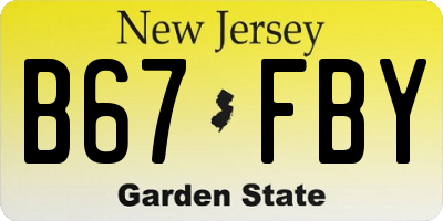 NJ license plate B67FBY