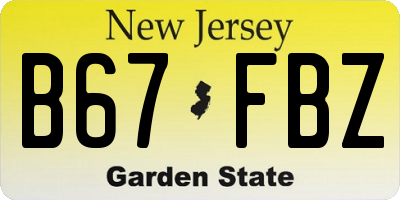 NJ license plate B67FBZ