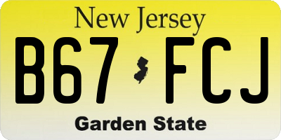 NJ license plate B67FCJ