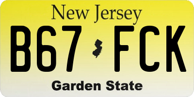 NJ license plate B67FCK