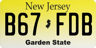NJ license plate B67FDB