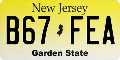 NJ license plate B67FEA