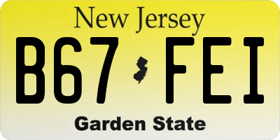NJ license plate B67FEI