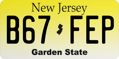 NJ license plate B67FEP