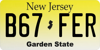 NJ license plate B67FER