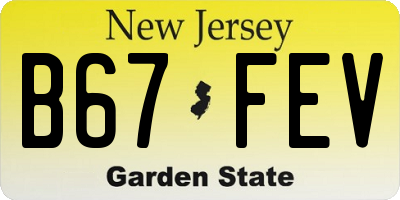 NJ license plate B67FEV