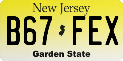 NJ license plate B67FEX