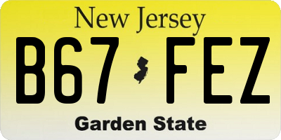 NJ license plate B67FEZ