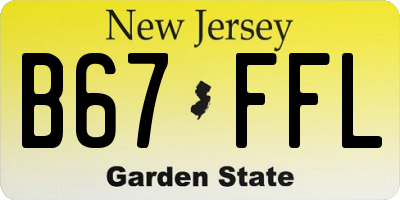 NJ license plate B67FFL