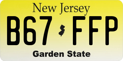 NJ license plate B67FFP