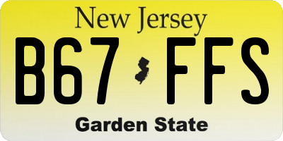 NJ license plate B67FFS