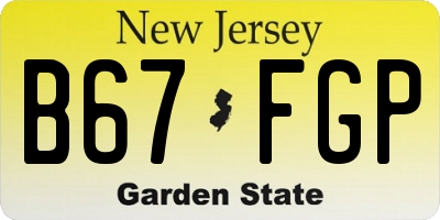 NJ license plate B67FGP
