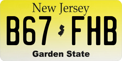 NJ license plate B67FHB