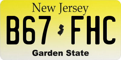 NJ license plate B67FHC