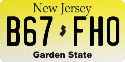 NJ license plate B67FHO