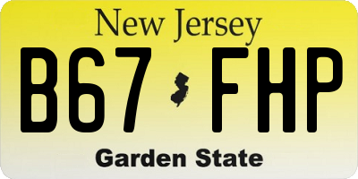 NJ license plate B67FHP