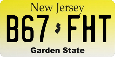 NJ license plate B67FHT