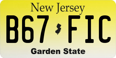 NJ license plate B67FIC