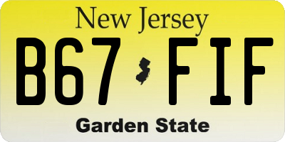 NJ license plate B67FIF