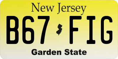NJ license plate B67FIG