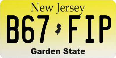 NJ license plate B67FIP