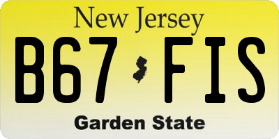 NJ license plate B67FIS