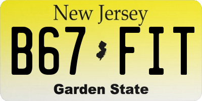 NJ license plate B67FIT